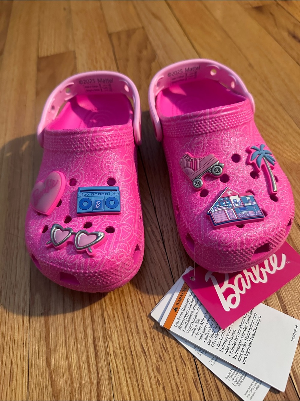 Barbie Bright Pink Kids' Clog Sandals with Fun Charms